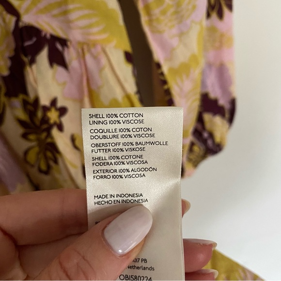 Anthropologie Floral V Neck Mini Dress XS - Picture 9 of 10